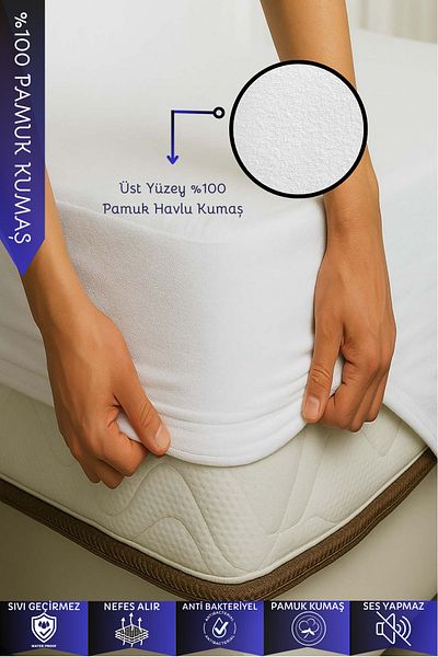 DOGO HOME Cotton Fitted Full Edged Single-Double Person Liquid Waterproof Silent Sheet Mattress Mattress Protector