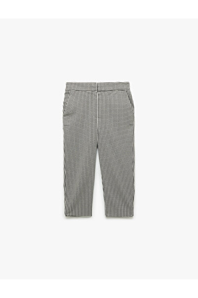 Koton Viskon Kumaş Pötikareli Skinny Fit Cepli Kapri Pantolon