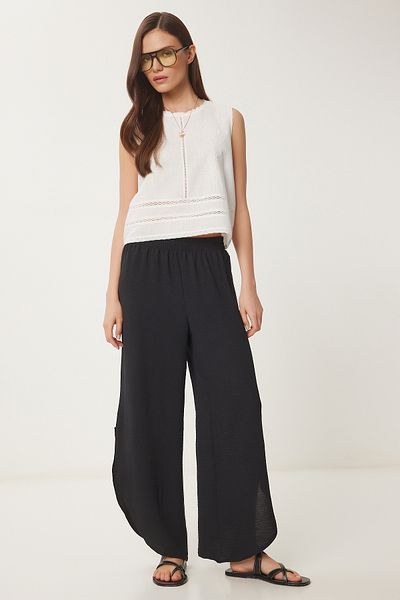 Lovelyİstanbul Ydrobin Shalwar Trousers with Side Slits Black Lde0003