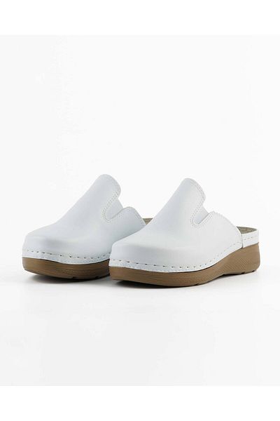 DR KLOMPA Γυναικείες Παντόφλες MS890 Λευκές Fanetta Orthopedic Sabo Slippers
