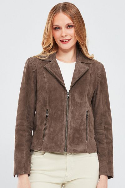 Derimod Lara Women's Suede Mink Leather Jacket - 23wge588110