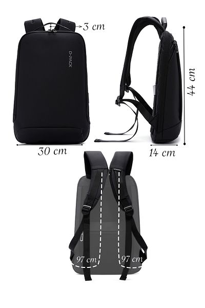 Derimod Men's Black Technological Hardcase Backpack - D-pack 23sbd3012hc