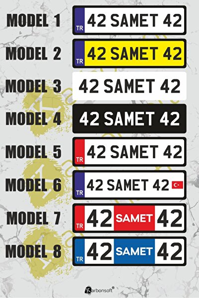 karbonsoft Akülü Araba Plakası | Kişiye Özel Akülü Araba Plakası | Akülü Araba Özel Plaka | Aksesuar (2 Adet)