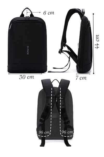 Derimod D-Pack Men's Black Fabric Backpack 23Sbd30096F