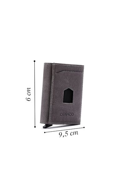 Derimod Gray Leather Men's Card Holder - 000a2d3132cr