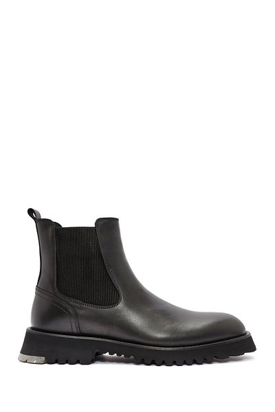 Derimod Men's Black Leather Chelsea Boots 24Wfd 641918