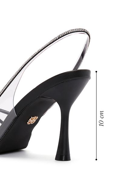Derimod Black Stone Thin Heeled Women's Sandals - 24Sfe 494914
