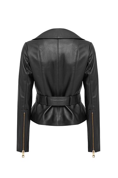 Derimod Athena Women's Black Short Leather Jacket 24Wgd5222U4