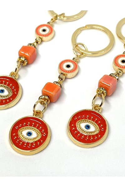 Azrua سلسلة مفاتيح معدنية على شكل عين زهرة الرمان، سلسلة مفاتيح معدنية على شك...