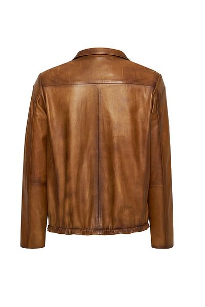 Derimod Lopez Women's Brown Judge Collar Leather Jacket 24Wge5181Nc