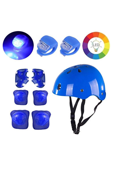 Birlik Çok Hafif Scooter Bisiklet Kaykay Paten Çocuk Kaskı Koruma Seti 6 Parça-mavi Çok Renkli