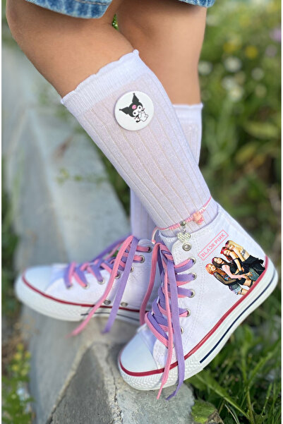 LEVENT ÖZCAN Lila&pembe Bağcıklı, Black Pink Baskılı, Beyaz Bilekli Spor Ayak...