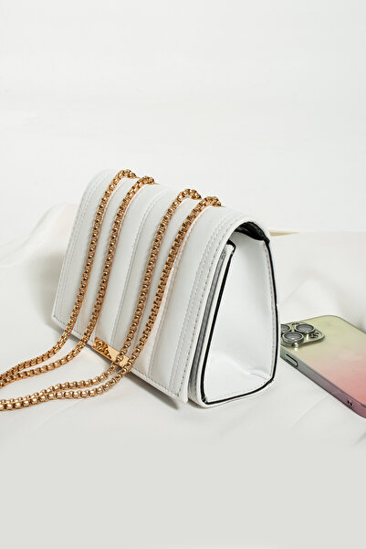 MODA ELF Geantă de damă cu curea cu lanț auriu