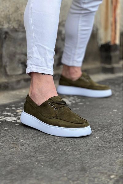 aradimtaradim Wagoon Wg508 Khaki Suede Orthopedic Sole Men's Casual Shoes