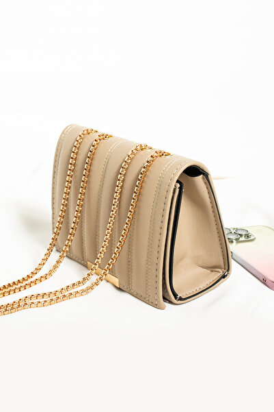 MODA ELF Geantă de damă cu curea cu lanț auriu
