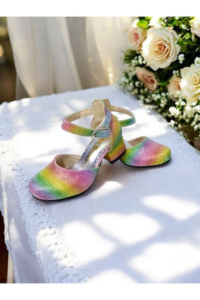 PATİK BEBE Girl's Heeled Carniaric Rainbow Colored Shoes
