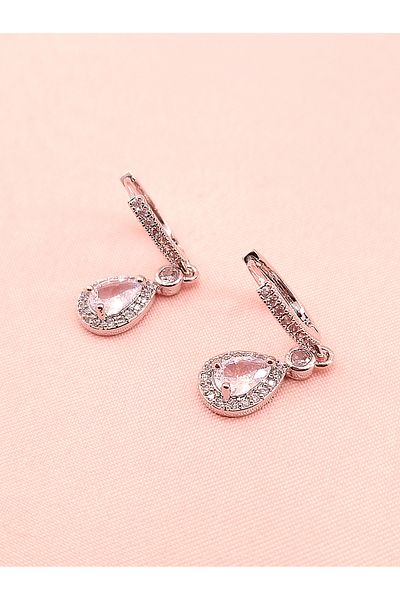 luree accessories Drop Motif Stone Steel Earrings