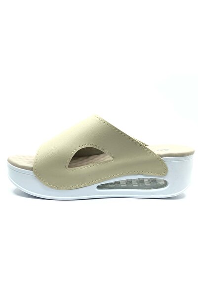 KOCAMANLAR Aryan 100-962 D.R Recommended Air Sole Orthopedic Women's Slippers Beige