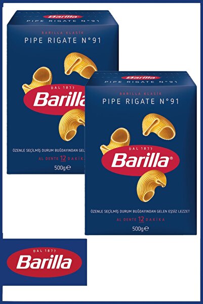Barilla Mantı Makarna (PİPE RİGATE) 500 gr X 2 Adet