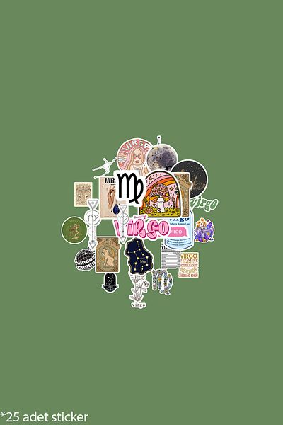 dadi ramba Virgo Zodiac Bullet Journal - Agenda - Planner - Notebook - Laptop Label Sticker - Sticker Pack