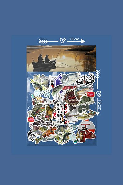dadi ramba Fishing - Bullet Journal - Agenda - Planner - Notebook - Laptop Sticker Decal - Sticker Pack