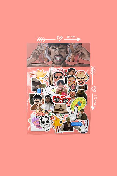 dadi ramba Bad Bunny Bullet Journal - Agenda - Planner - Notebook - Laptop Sticker Sticker - Sticker Pack