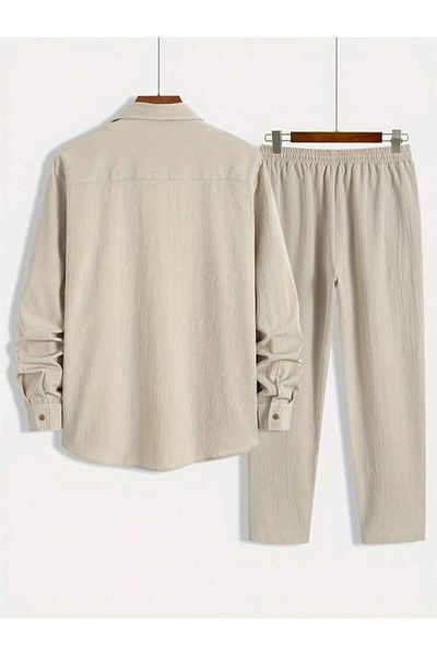 DWN WEAR Bürümcük Crinkle Fabric Sommer Lycra Damen Herren Langarm-Shirt-Set