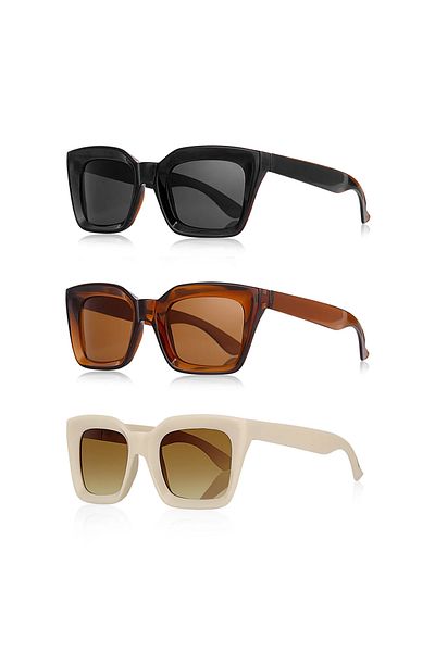 Kinary Uv400 Protective Unisex Sunglasses Set of 3 1025