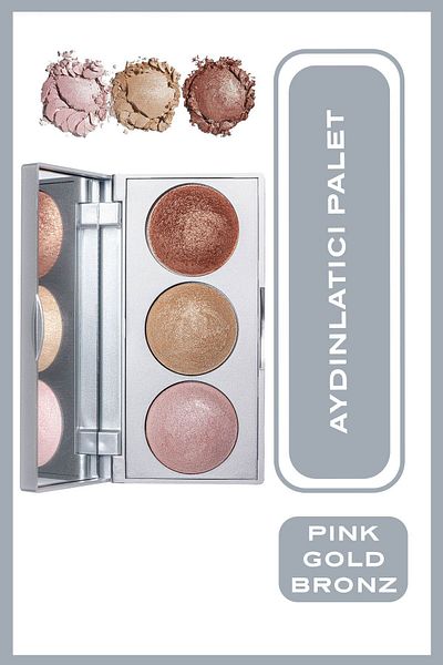 Golden Rose Strobing Highlighter Palette Pink Gold Bronze - Illuminator Palette