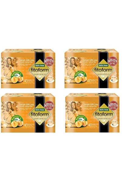 Shiffa Home فيتوفورم L-كارنيتين 4 علب شاي أعشاب مشكل بالمشمش