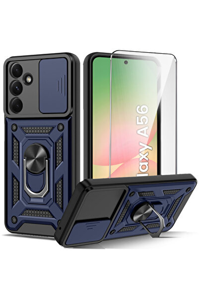 Rivor حافظة لهاتف سامسونج جالاكسي A56 مع حامل منزلق للكاميرا وغطاء خزان واقٍ ...