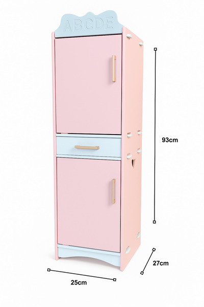 hedefixtoys ثلاجة ألعاب خشبية تعليمية للعب الأدوار مقاس 93 × 25 × 27 سم