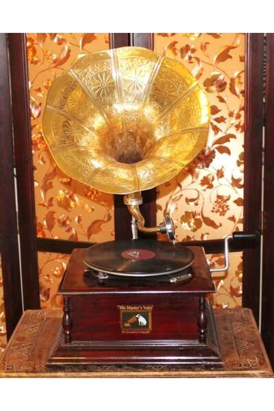 Otantik Çarşı Kare Sade Gramofon