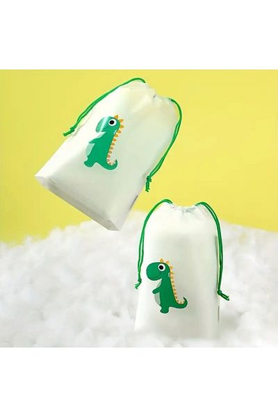 GlassySKY Dinosaur Dust and Waterproof Clothes Storage Bag for School/Nursery/Pool (2 Pcs 30*35)