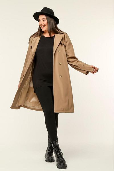 Jamila Medium Size Women's Large Size Seasonal Trench Coat