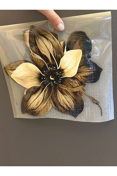 Gönülden Tasarım IMPRIMARE TRANSFER FLORI 3D CARE SE ADES FĂRĂ FIER ARMĂ 18X18 CM