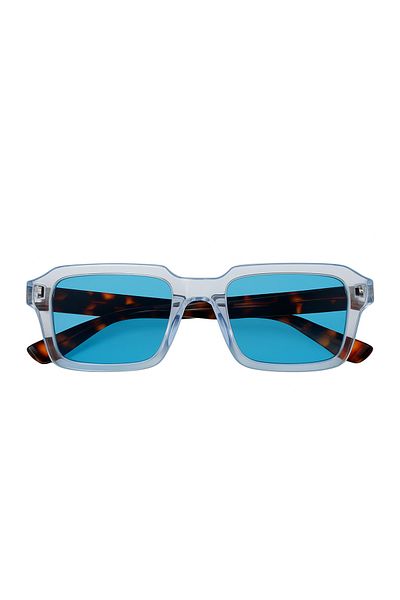 LUNOX Leopard Patterned Transparent Sunglasses - Handle Detailed