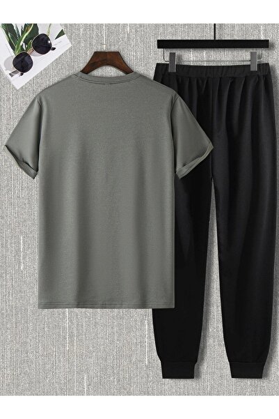 CLAYES Μπλουζάκι καπνιστό με λογότυπο UFO, μαύρο αθλητικό παντελόνι, Six Jogger - Oversize Cycling Sucks