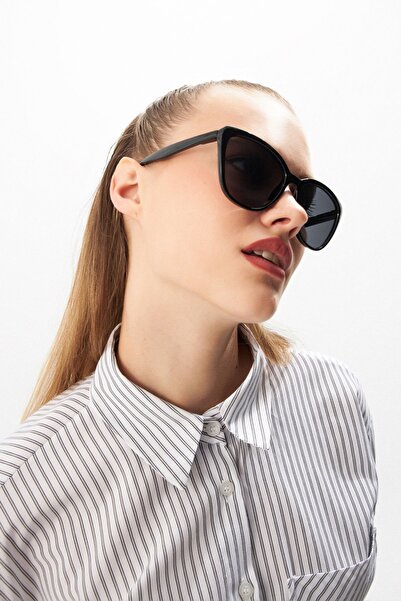 Aqua Di Polo 1987 Beverly Siyah Cat Eye Kadın Güneş Gözlüğü Apsn001701--55 Ek...