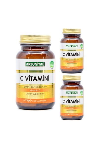 Aksu Vital Aksuvital Vitamin C 60 Tablet 1250 Mg X 3 Pieces