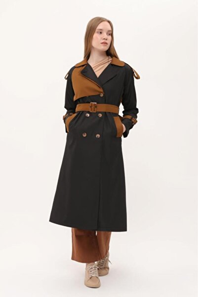 Jamila İki Renkli Kadın Mevsimlik Trençkot/kap