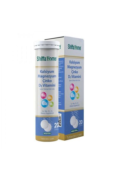 Shiffa Home Aksuvital Vitamin D3 Calcium and Magnesium Zinc Tablets - 20 pcs