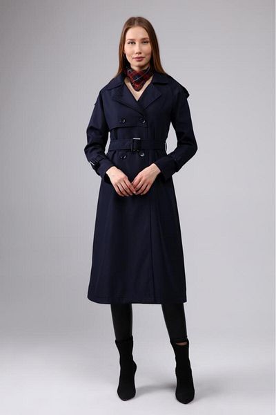 Jamila Raglan Sleeve Seasonal Lined Long Trench Coat, Cap