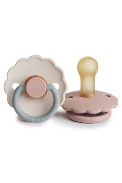 Frigg Daisy Double Rubber Pacifier - 6-18 Months Cotton Candy / Blush