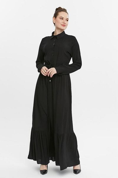 Jamila Buttoned Gathered Women's Hijab Dress