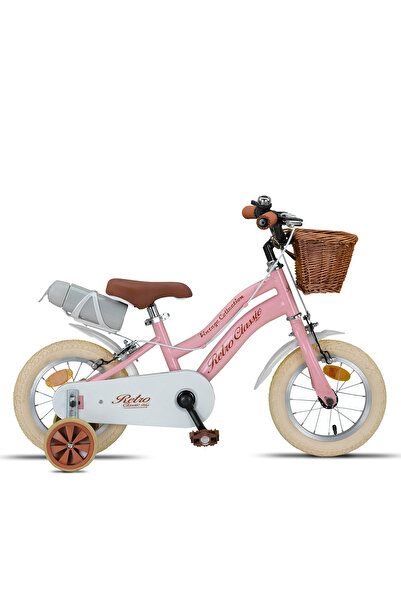 Trendbisiklet Unisex Retro Classic Özel Seri,Hasır Örme Sepetli,Deri Elcikli 12 Jant Çocuk Bisikleti, 2-4 Yaş