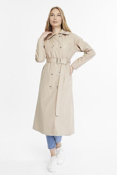 Jamila Long Length Belted Lined Women's Trench Coat