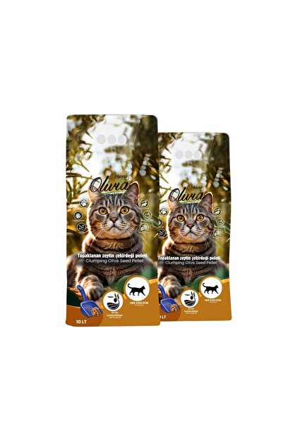 happycatlitter 20 LİTRE TOPAKLANAN ZEYTİN ÇEKİRDEĞİ PELETİ KUMU