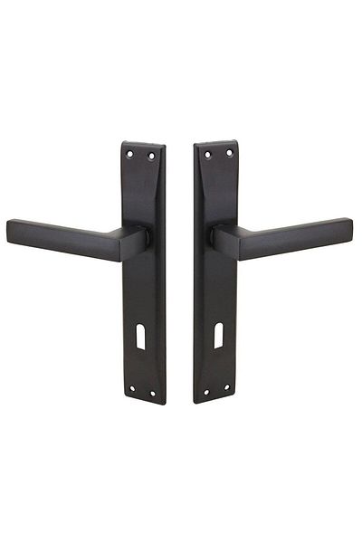 Nobel Mâner ușă Avanti Mirrored (ROOM) Negru Mat/Negru Încuietoare 40 mm/Ca set