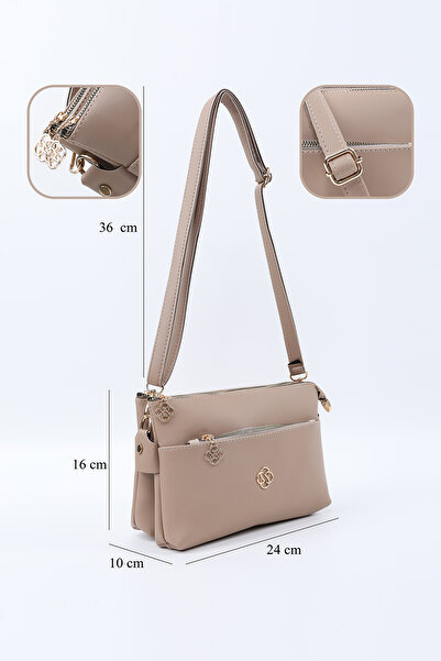 SHAKA Mink Shk226 Faux Leather, Zippered 3 Compartment Hand, Arm and Shoulder Bag